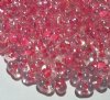 25 grams of 3x7mm Hot Pink Lined Crystal Lustre Farfalle Seed Beads